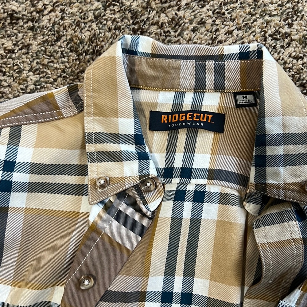 Plaid. Button up. Mens